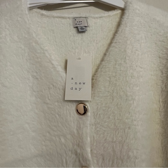 a new day Cream Button-Up Cardigan Size XL - Picture 4 of 6